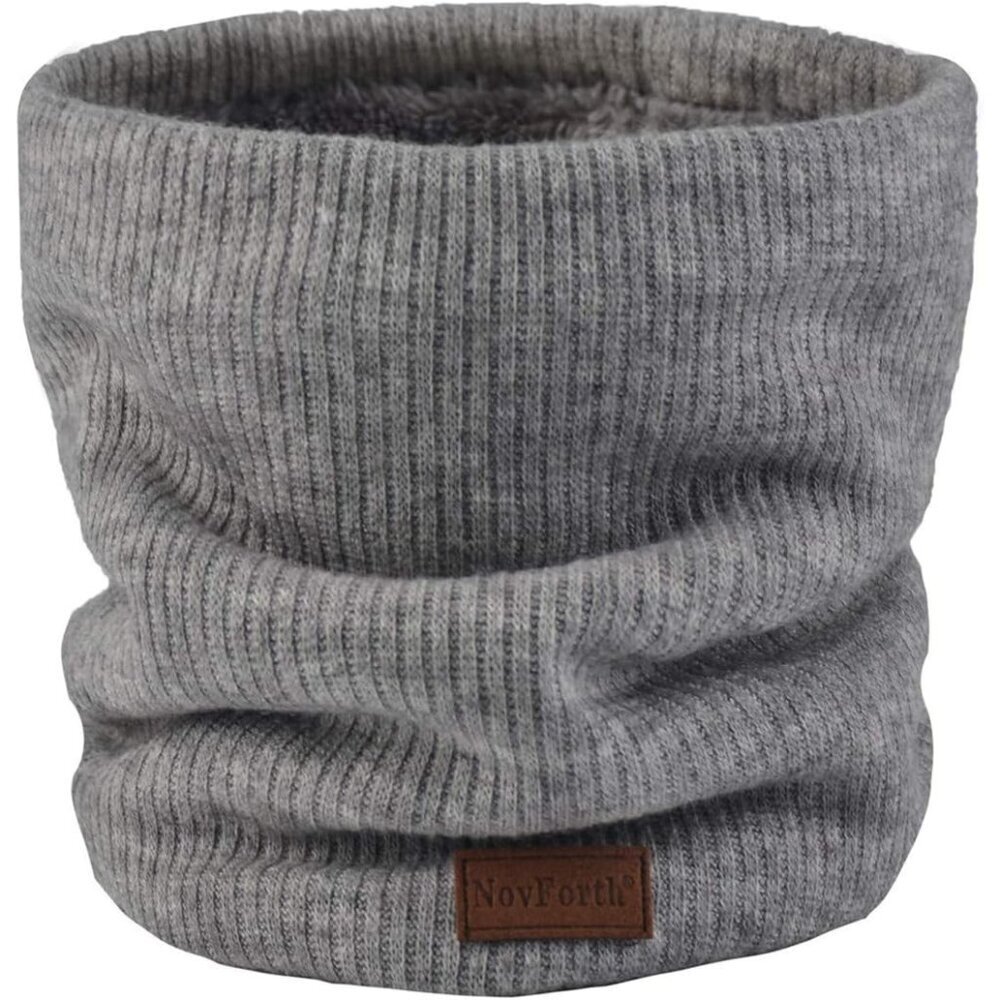 Men's Light Grey Winter Ski Neck Gaiter Face Scarf Fleece Windproof Scarves
